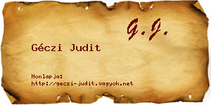 Géczi Judit névjegykártya
